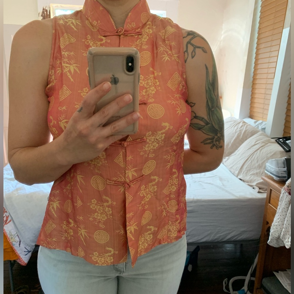 Vintage Silk Sleeveless Kimono top